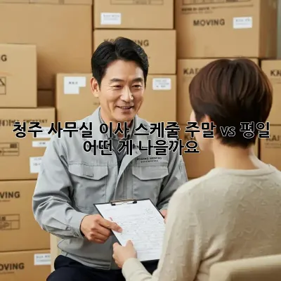 청주 사무실 이사 스케줄: 주말 vs 평일, 어떤 게 나을까요?