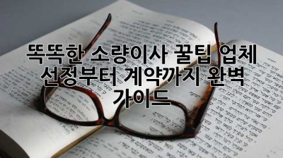 똑똑한 소량이사 꿀팁🍯: 업체 선정부터 계약까지 완벽 가이드!