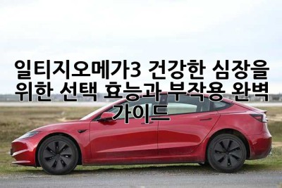 일티지오메가3: 건강한 심장을 위한 선택? 효능과 부작용 완벽 가이드